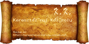Keresztényi Károly névjegykártya